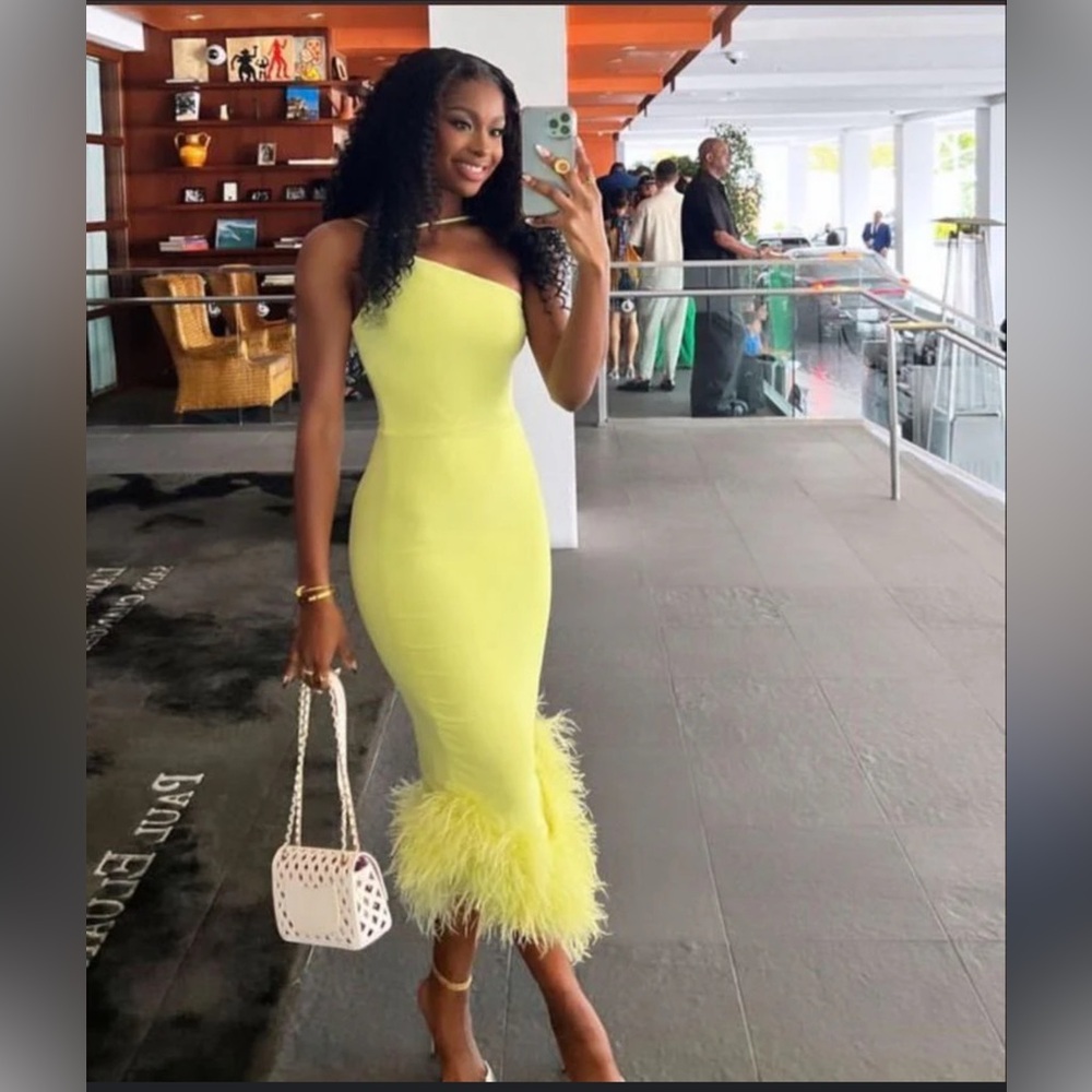 HOUSE OF CB 'Alessia' Lime Midi Dress /Size S-US 4-6 $299